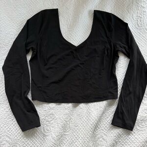 Black Align Long Sleeve Cropped Top Size 12 lightly worn